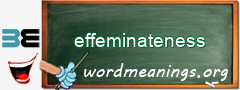 WordMeaning blackboard for effeminateness